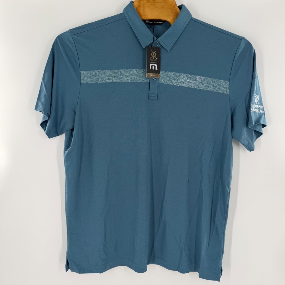TravisMathew St Andrews Links Full Flight Polo Shirt Captain Blue XXL A40135